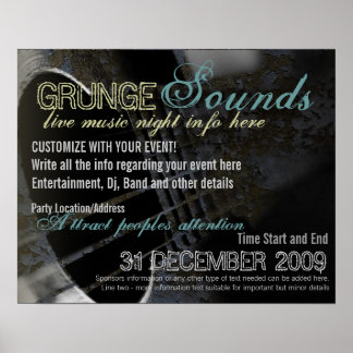 Grunge Sounds Event Poster template