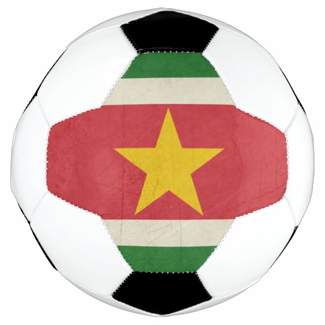 Grunge sovereign state flag of Suriname Soccer Ball (Front)