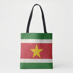 Grunge sovereign state flag of Suriname Tote Bag