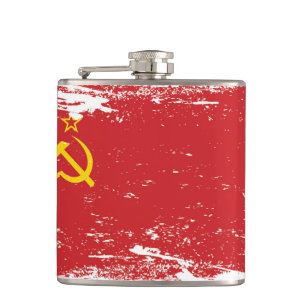 Grunge Soviet Union Flag - USSR Hip Flask