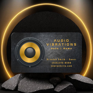 Grunge Speaker Car Audio Stereo Installation Business Card