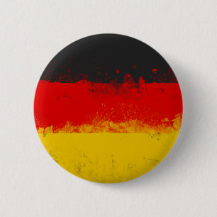 Grunge Splatter Painted Flag of Germany 6 Cm Round Badge