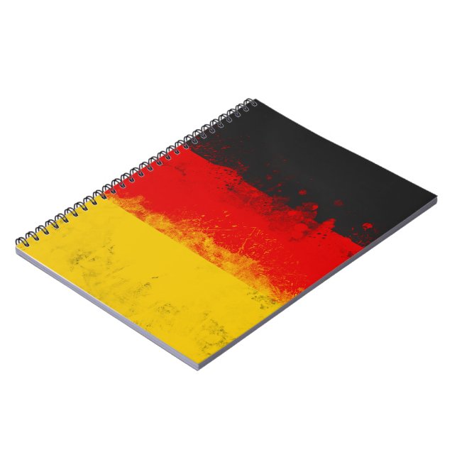 Grunge Splatter Painted Flag of Germany Notebook (Left Side)