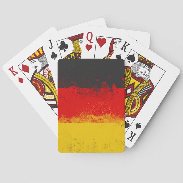 Grunge Splatter Painted Flag of Germany Playing Cards (Back)