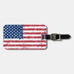 Grunge Splatter Painted Flag of the USA Luggage Tag