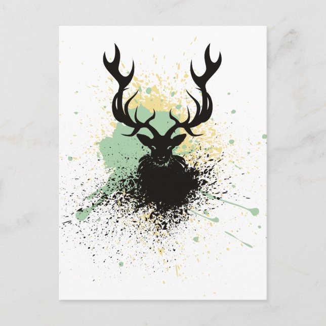Grunge Stag Postcard (Front)