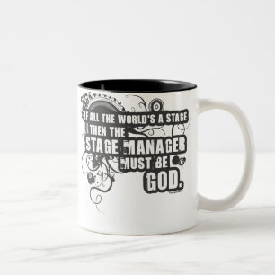 Grunge Stage Manager God Two-Tone Coffee Mug