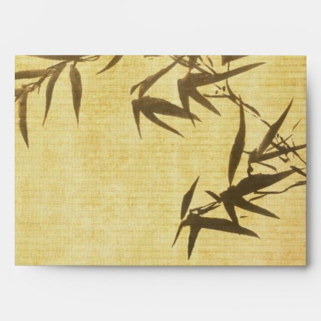 Grunge Stained Bamboo Paper Background Envelope (Front)