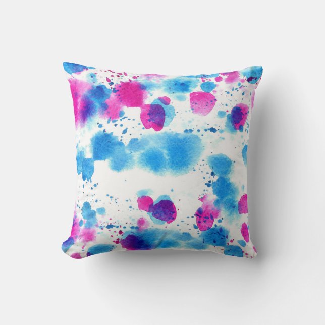 Grunge Stains Watercolor Texture Cushion (Front)