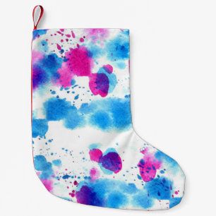Grunge Stains Watercolor Texture Small Christmas Stocking