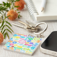 Grunge Stamp Collection Colourful Retro Text