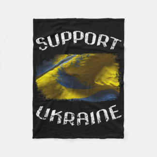 Grunge Stand With Ukraine Statement Piece For Supp Fleece Blanket