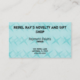 Grunge Star Business Card, Turquoise Card