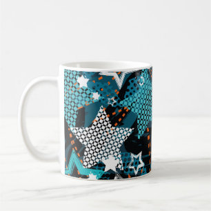 Grunge star pattern, playful children's design. coffee mug
