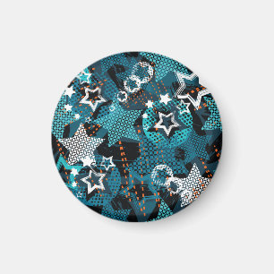 Grunge star pattern, playful children's design. magnet
