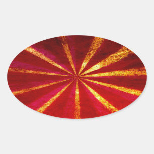 Grunge starburst oval sticker