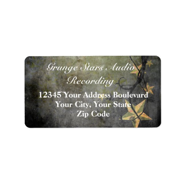 Grunge Stars Vintage Design Label (Front)