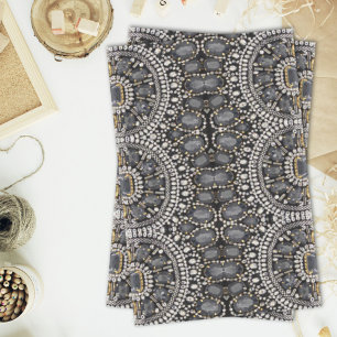 grunge steampunk art deco black silver bohemian tissue paper