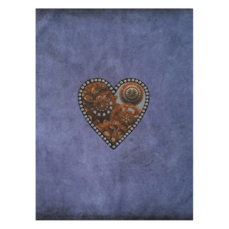 Grunge Steampunk Clocks and Gears Heart Tablecloth