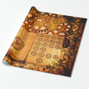 Grunge Steampunk Gears Wrapping Paper