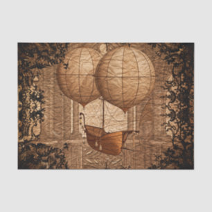 Grunge Steampunk Victorian Airship Tissue Paper