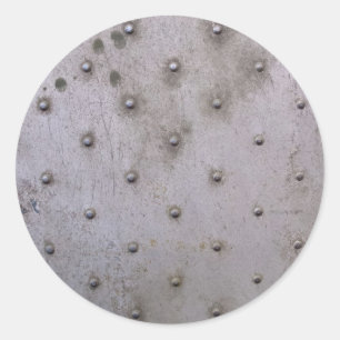 Grunge Steel Sheet with Rivets Classic Round Sticker