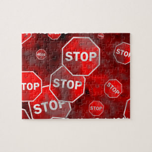 Grunge Stop Sign Jigsaw Puzzle