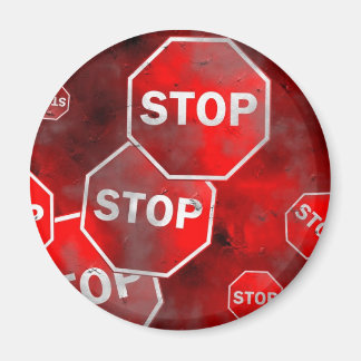 Grunge Stop Signs Magnet