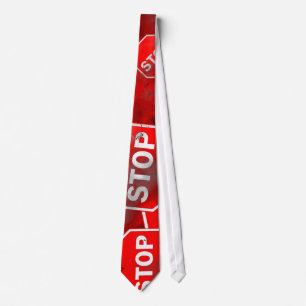 Grunge Stop Signs Tie
