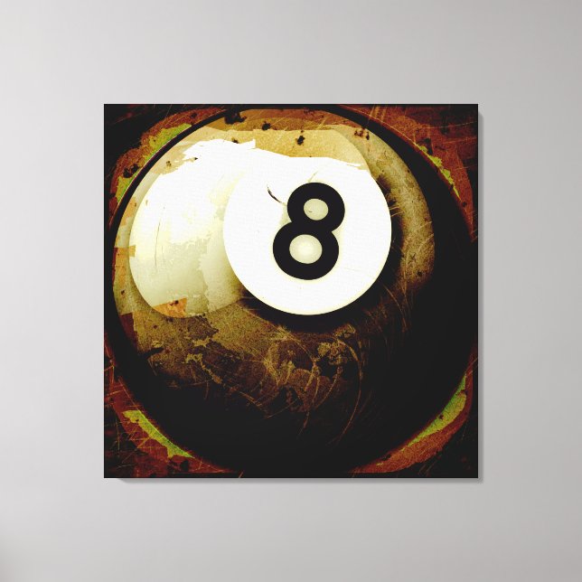 Grunge Style 8 Ball Canvas Print (Front)