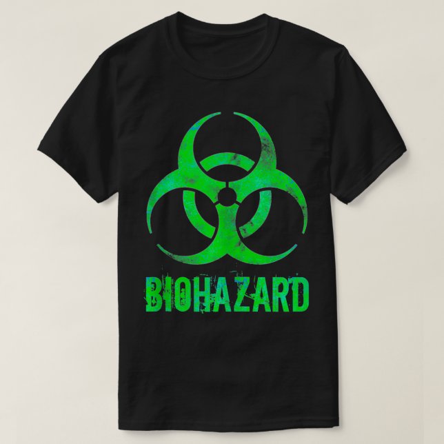 Grunge Style Biohazard Toxic Distressed Novelty Gi T-Shirt (Design Front)