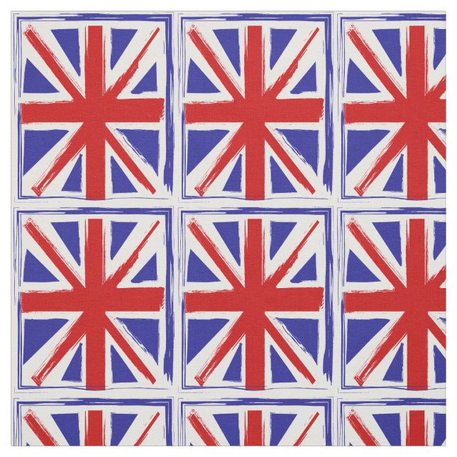 Grunge Style British Union Jack Flag Fabric (Swatch)
