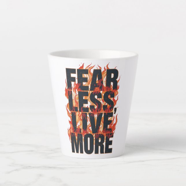 Grunge Style Courage and Life Quote Latte Mug (Front)