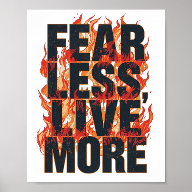 Grunge Style Courage and Life Quote Poster (Front)