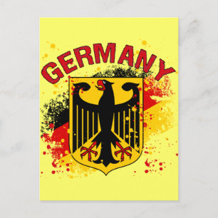 Grunge Style Germany Coat of Arms and Flag Postcard