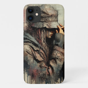 Grunge Style Girl Illustration Case-Mate iPhone Case