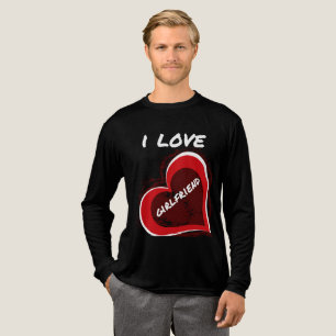 Grunge Style I Love My Girlfriend Heart Design Tri-Blend Shirt