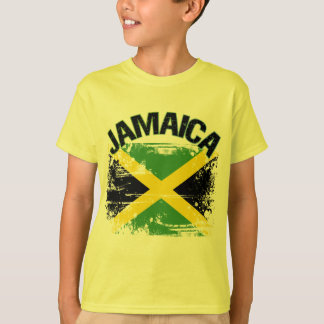 Grunge Style Jamaica Flag Design T-Shirt