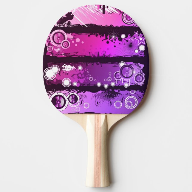 Grunge Style Music Banner 3 Ping Pong Paddle (Front)