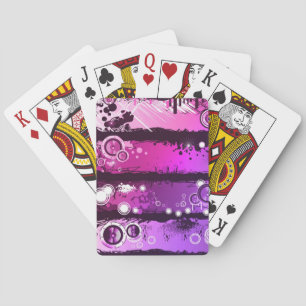 Grunge Style Music Banner 3 Playing Cards