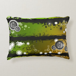 Grunge Style Music Banner Decorative Cushion
