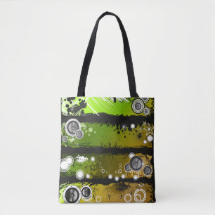 Grunge Style Music Banner Tote Bag