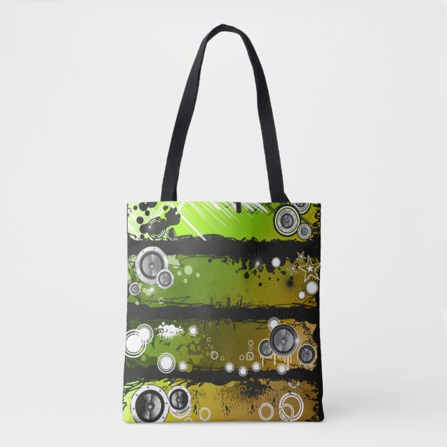 Grunge Style Music Banner Tote Bag (Front)