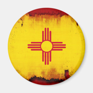 Grunge Style New Mexico Flag Magnet