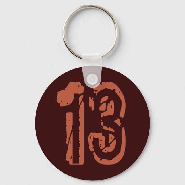 GRUNGE STYLE NUMBER 13 KEY RING (Front)