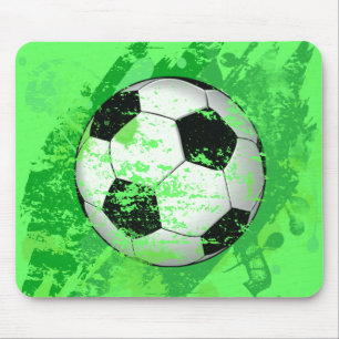 GRUNGE STYLE SOCCER BALL MOUSE PAD