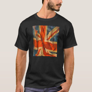 Grunge Style Union Jack British Flag Illustration T-Shirt