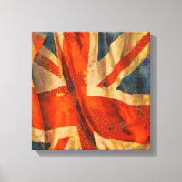 Grunge Style Union Jack British Flag Waving