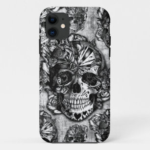 Grunge sugar skull pattern Case-Mate iPhone case