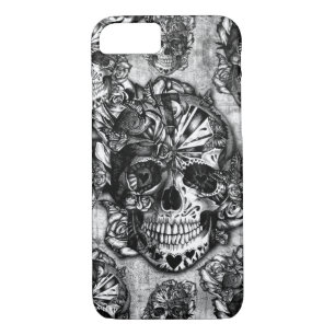 Grunge sugar skull pattern Case-Mate iPhone case